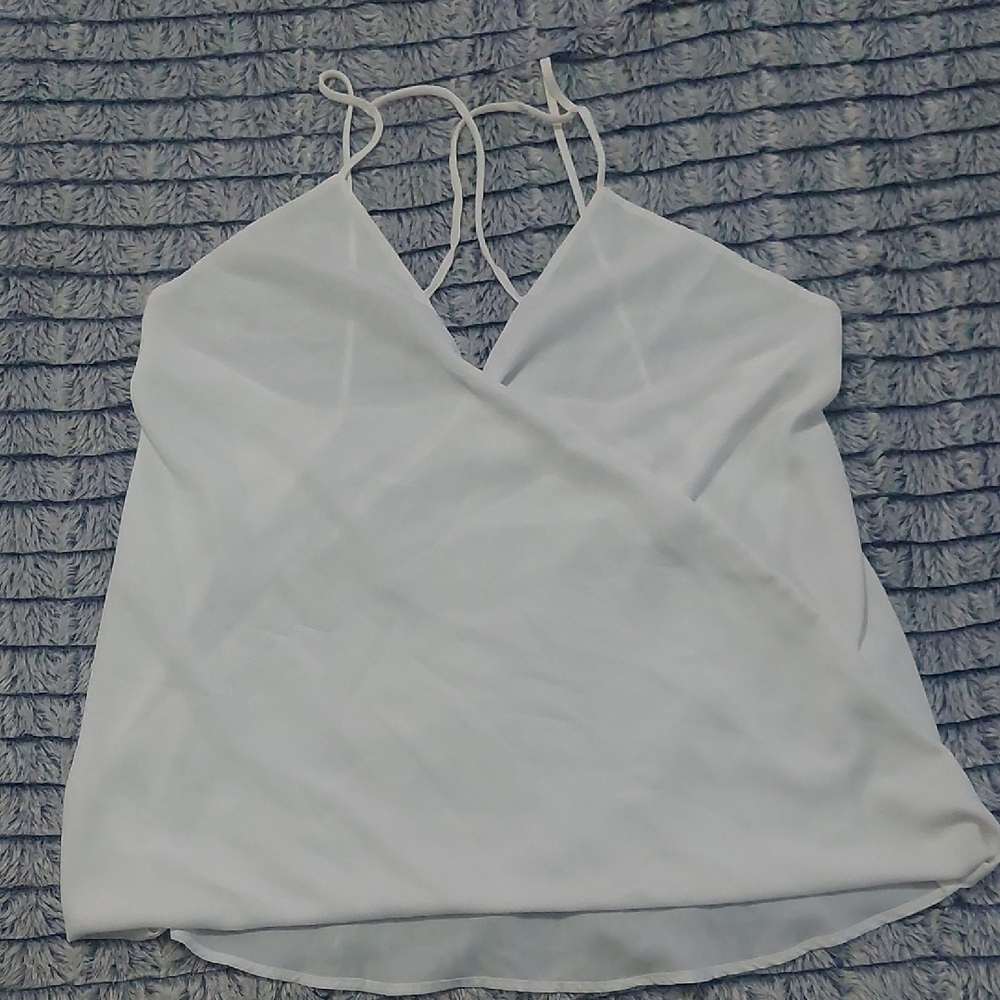 White Strappy V-Neck Camisole Top